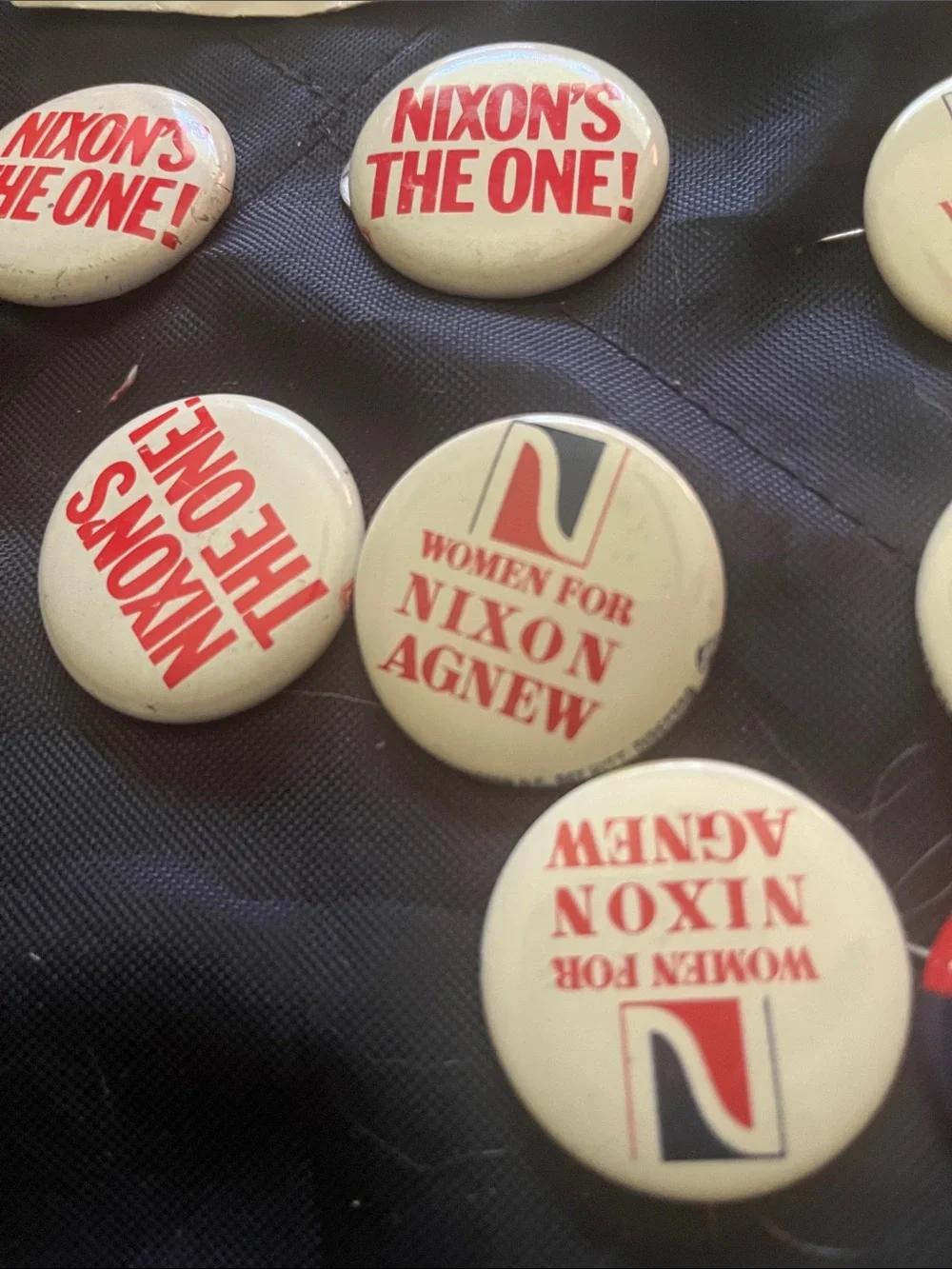 Vintage Political Button Assortment - Red, White, Blue Nixon Agrew